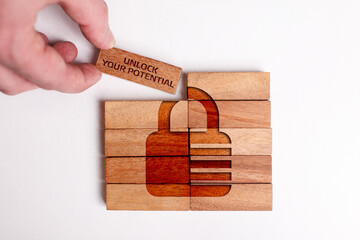 Cyber security data protection business technology privacy concept. Unlock your potential