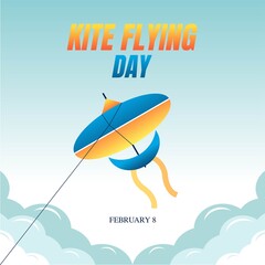 Kite Flying Day Vector Illustration. Suitable for greeting card poster and banner