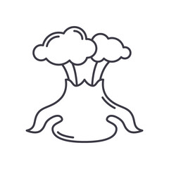 Volcano icon, linear isolated illustration, thin line vector, web design sign, outline concept symbol with editable stroke on white background.