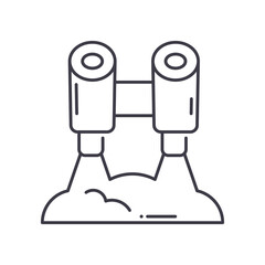 Vision research icon, linear isolated illustration, thin line vector, web design sign, outline concept symbol with editable stroke on white background.