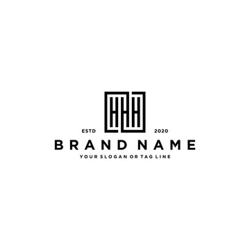 letter HHH square logo design vector