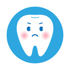 かわいい歯のアイコン（怒る）