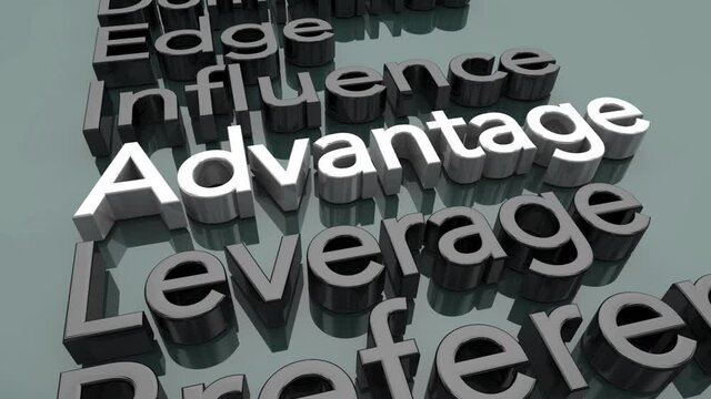 Advantage Your Competitive Edge Position to Win Words 3d Animation