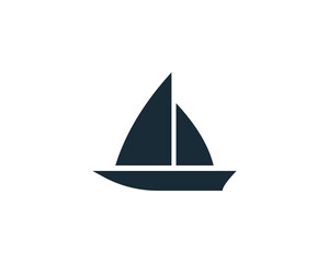 Sailboat Icon Vector Logo Template Illustration Design
