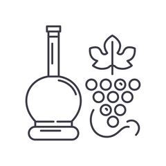 Vine icon, linear isolated illustration, thin line vector, web design sign, outline concept symbol with editable stroke on white background.