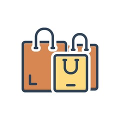 Color illustration icon for shopping