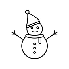 Snowman line icon. Winter icon. simple design editable. design vector illustration