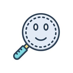 Color illustration icon for found