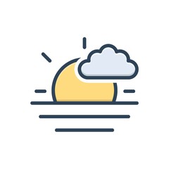 Color illustration icon for morning