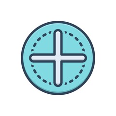 Obraz premium Color illustration icon for plus