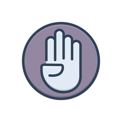 Color illustration icon for four finger