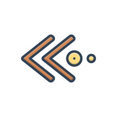 Color illustration icon for previously