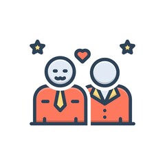 Color illustration icon for respect