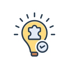 Color illustration icon for solution