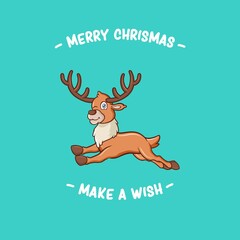 Christmas reindeer character for design needs with a winter theme like a logo girft card or greeting card and etc