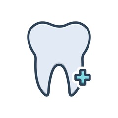 Color illustration icon for tooth