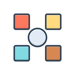 Color illustration icon for among