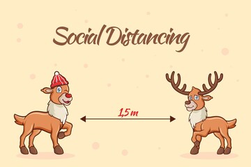 Christmas reindeer character for design needs with a winter theme like a logo girft card or greeting card and etc
