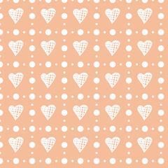 Valentin's red heart pattern. Seamless background