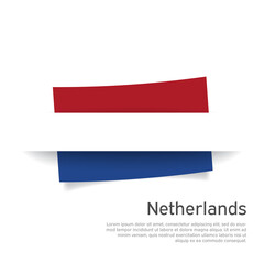 Netherlands flag in paper cut style. Creative background for patriotic holiday card design. National Poster. Cover, banner in state colors of the Netherlands. Vector tricolor design