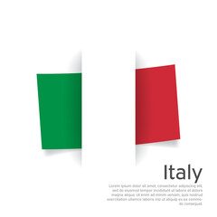 Fototapeta premium Italy flag in paper cut style. Creative background in Italy flag colors for holiday card design. National Poster. State Italian patriotic cover, business booklet, flyer. Vector design