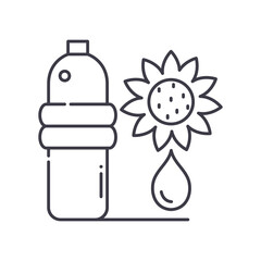 Vegetable oil icon, linear isolated illustration, thin line vector, web design sign, outline concept symbol with editable stroke on white background.