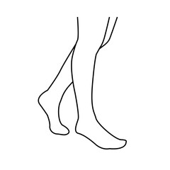 legs knees feet outline vector