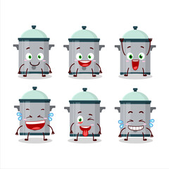 Cartoon character of cooking pan with smile expression