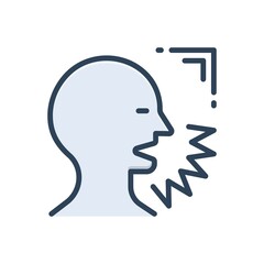 Color illustration icon for shout