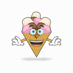 Ice Cream mascot character with smile expression. vector illustration