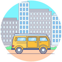 Minivan Transport Vector 