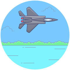 Naklejka premium Military Fighter Jet