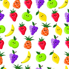 Fresh natural fruit seamless pattern