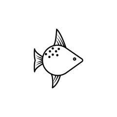 hammerhead, fish line icon. signs and symbols can be used for web, logo, mobile app, ui, ux
