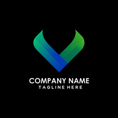 letter v gradient  logo vector