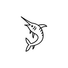 swordfish line icon. signs and symbols can be used for web, logo, mobile app, ui, ux
