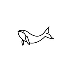 whale line icon. signs and symbols can be used for web, logo, mobile app, ui, ux