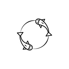 cold, fish line icon. signs and symbols can be used for web, logo, mobile app, ui, ux