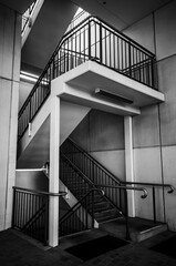 Black and white photo of a staircase