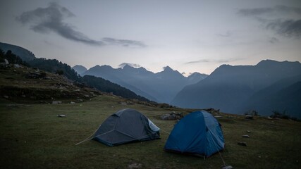 Camping in the mountains in Himachal