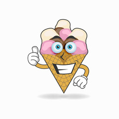 Ice Cream mascot character with smile expression. vector illustration