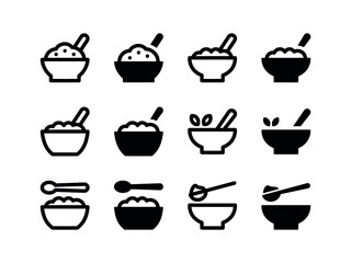 Simple Set of Vector Line and Glyph Icons Porridge