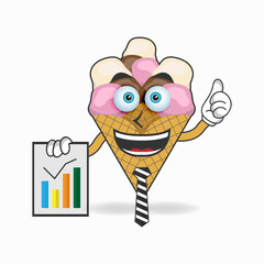 Ice Cream mascot character presentation. vector illustration