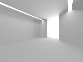 White Modern Background. Abstract Room Concept