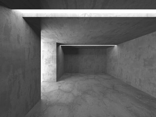 Abstract architecture background. Empty rough concrete interior