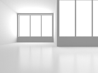 Illuminated corridor interior design. Empty Room Interior Background