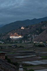 Monastery in Bhutan on hilltop