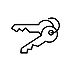 key icon isolated on white background from videogame elements collection. key icon trendy and modern key symbol for logo, web, app, UI. key icon simple sign. key icon flat vector illustration for grap