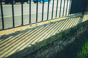 Railings in the sun on a summer day