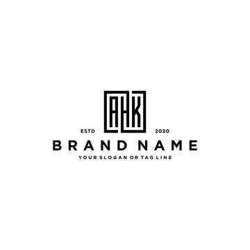 letter AHK square logo design vector
